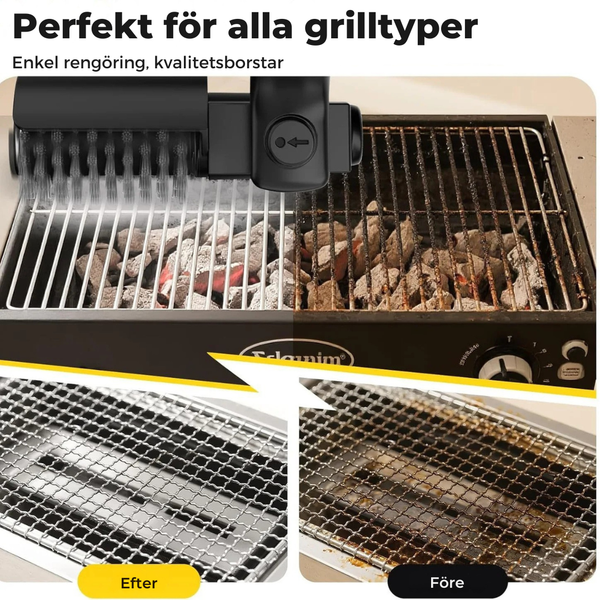 Elektrisk grillborste Turbo för perfekt rengöring