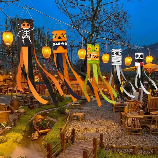 Spöklika Halloweenflaggor utomhus